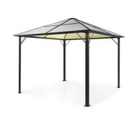 Pantheon Solid Sky Ambient Solar Pergola avec toit gris 3x3m polycarbonate aluminium