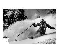 Panther Print Fine Art Prints Poster artistique sans cadre Motif skis sur pente enneigée 76 x 51 cm