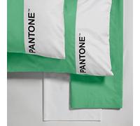 Pantone™ - Parure de lit simple - Drap 150 x 280 cm - Taie d'oreiller 50 x 80 cm - Drap housse 90 x 200 cm - 100 % coton Percalle 200 Fils - Pour matelas jusqu'à 25 cm - 1 place, Vert Clair/Blanc