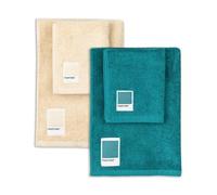 Pantone™ - Serviettes de Bain Visage et Bidet éponge Pur Coton 100% certifié Oeko-TEX, 2 Sets de Serviettes de Bain 50 x 100 et 40 x 50 cm Douces et absorbantes Aussi comme Serviette de Gym, Octane