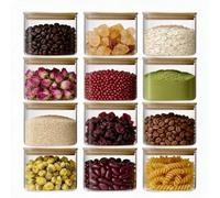 pantrytine Lot de 12 （500ml） Bocaux en Verre Hermétique - Bocal en Verre avec Couvercle - Bocaux Rangement Cuisine