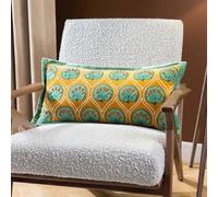 Paoletti CASA Coussin rembourré en Velours de Coton brodé
