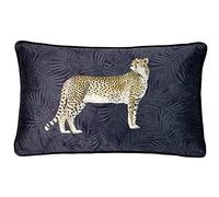 Paoletti Cheetah Coussin Forêt Couverture, Polyester, Marine