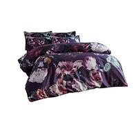 Paoletti Cordelia Super King Duvet Cover Set, Cotton, Multi, Violet