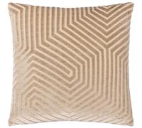 Paoletti Coussin Evoke en Velours et Polyester - Coussin décoratif carré Luxueux à Motif Chevron (Vison - 45x45cm)