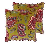 Paoletti Coussins remplis Malisa Twin Pack Polyester, Coton, Curry au Citron, 50 x 50cm