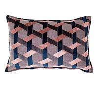 Paoletti Delano Housse de Coussin Rose poudré Bleu Marine 40 x 60 cm