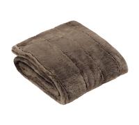 Paoletti Empress Jeté en Fausse Fourrure - Couverture Douce, élégante et Lourde, décoration Minimaliste pour lit ou canapé (Taupe - 140 x 200cm)