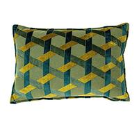 Paoletti Housse de Coussin Delano, Polyester, Bleu Sarcelle/doré, 60 x 40 cm (Pack of 1)