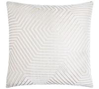 Paoletti Housse de Coussin Evoke en Velours - Housse de Coussin carrée décorative Luxueuse à Motif Chevron (Huître - 55x55cm)