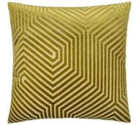 Paoletti Housse de Coussin Evoke en Velours - Housse de Coussin carrée décorative Luxueuse à Motif Chevron (Olive - 55x55cm)
