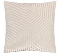 Paoletti Housse de Coussin Evoke en Velours - Housse de Coussin carrée décorative Luxueuse à Motif Chevron (Huître - 45x45cm)