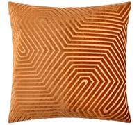 Paoletti Housse de Coussin Evoke en Velours - Housse de Coussin carrée décorative Luxueuse à Motif Chevron (Brique - 55x55cm)