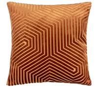Paoletti Housse de Coussin Evoke en Velours - Housse de Coussin carrée décorative Luxueuse à Motif Chevron (Brique - 45x45cm)