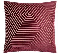 Paoletti Housse de Coussin Evoke en Velours - Housse de Coussin carrée décorative Luxueuse à Motif Chevron (Bordeaux - 55x55cm), Bourgogne