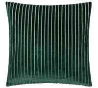 Paoletti Housse de Coussin Savoy Stripe - Coussin décoratif réversible en Velours texturé Doux pour canapés, Lits et fauteuils (Émeraude - 50x50cm)