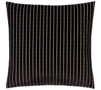 Paoletti Housse de Coussin Savoy Stripe - Coussin décoratif réversible en Velours texturé Doux pour canapés, Lits et fauteuils (Noir - 50x50cm)