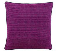 Paoletti Riva Chiswick Plumes Coussin Rempli - Magenta Rose - Cube Géométrique Design - Jacquard - Reverse Vert Émeraude - 60% Viscose 40% Polyester - 50 X 50 Cm (20" X 20" Pouces)