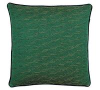 Paoletti Riva Highbury Polyester Coussin Rempli - Vert Émeraude - Cube Géométrique Design - Tissage Jacquard - Or Géométrique Inversée - 58% Lin 42% Polyester - 50 X 50 Cm (20" X 20" Pouces)