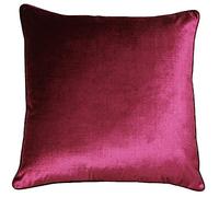 Paoletti Riva Luxe Coussin Velours Couverture - Cranberry Rose - Soft Feel Velours Tissu - Réversible - Fermeture Cachée Zip - Lavable Machine - 100% Polyester - 55 X 55 Cm (22" X 22" Pouces)