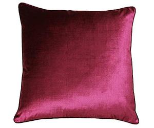 Paoletti Riva Luxe Coussin Velours Couverture - Cranberry Rose - Soft Feel Velours Tissu - Réversible - Fermeture Cachée Zip - Lavable Machine - 100% Polyester - 55 X 55 Cm (22" X 22" Pouces)