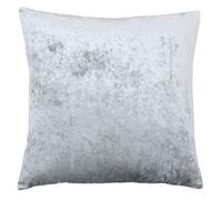 Paoletti Riva Verona Coussin Square - Argent - Velvet Feel - Crushed Velvet Look - Zip Caché Design - 100% Polyester - 55 X 55 Cm (22" Pouces X 22") - Conçu Au Royaume-Uni