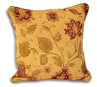Paoletti Riva Zurich Housse De Coussin - Or Jaune - Conception Florale Décorative Jacquard - Canalisé Edges - Réversible - 100% Polyester - 55 X 55 Cm (22" X 22" Pouces) - Conçu Au Royaume-Uni