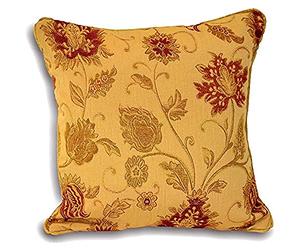 Paoletti Riva Zurich Housse De Coussin - Or Jaune - Conception Florale Décorative Jacquard - Canalisé Edges - Réversible - 100% Polyester - 55 X 55 Cm (22" X 22" Pouces) - Conçu Au Royaume-Uni