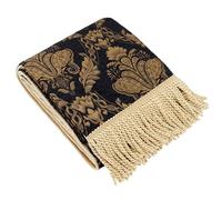 Paoletti Shiraz Traditional Jacquard Throw, Black, 130 x 170cm