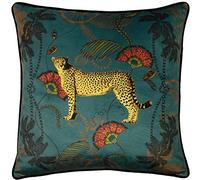Paoletti Tropica Coussin Cheetah Couverture, Polyester, Teal, Bleu Sarcelle, Vert, Doré