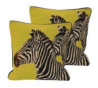 Paoletti Twin Zebra Coussins remplis de Polyester (Pack jumeau), Lime, 45 x 45cm