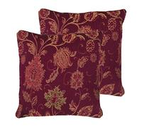 Paoletti Zurich Lot de 2 Coussins Garnis de Polyester, Bordeaux, 55 x 55cm