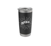 Papa Bear Retro Dad Daddy Grandpa Fathers Day Gobelet isotherme en acier inoxydable double paroi