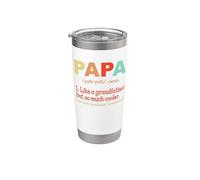 Papa Definition For Grandpa Funny Dad Fathers Day Gobelet isotherme en acier inoxydable double paroi