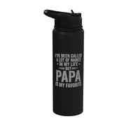 Papa Is My Favorite Name Funny Stainless Steel Insulated Water Bottle