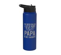 Papa Is My Favorite Name Funny Stainless Steel Insulated Water Bottle