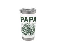 Papa Mows Best Tondeuse à gazon autoportée Dad Gobelet isotherme en acier inoxydable double paroi