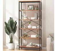 PaPafix Pafix Bibliothèque Ouverte Large Style Industriel Vintage et Cadre en métal 5 Shelf Bookcase