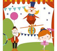 Paper+Design Carnival Fun 191283 Lot de 20 serviettes de table 3 plis Motif cirque 33 x 33 cm