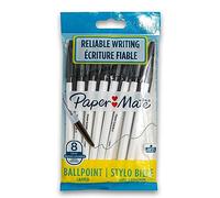 Paper Mate 045 Lot de 8 stylos à bille avec capuchon Noir 1 mm