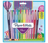 Paper Mate Flair 12 Feutres de Coloriage, assortiment de couleurs carnaval, pointe moyenne (0,7 mm) Assortiment G