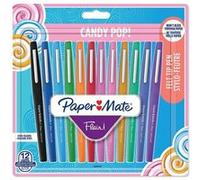 Paper Mate Flair Stylos feutres | Feutres de coloriage sans fuite à pointe moyenne (0,7 mm) | Idéal pour écrirecoloriage (adultes et enfants) scrapbookingetc. | Couleurs Candy Pop | Lot de 12