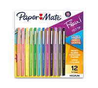 Paper Mate Flair Felt Tip Pens, Medium Point (0.7mm), Tropical & Classic Colors, 12 Count