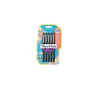 Paper Mate Flair Original - 5 Feutres - Noir - pointe moyenne 0.7 mm, Sous blister