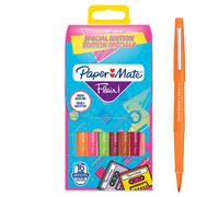 Paper Mate Flair Original Stylo feutre à capuchon pointe moyenne 0,7 mm - Pochette 16 couleurs Rétro