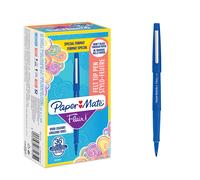 Paper Mate Flair Original Stylo feutre à capuchon pointe moyenne 1 mm - Bleu - Pack de 30 + 6 OFFERTS