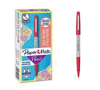Paper Mate Flair stylo-feutre, pointe Ultra Fine 0,33 mm, encre rouge, boîte de 12