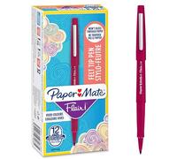 Paper Mate Flair Stylos feutres | Feutres de coloriage sans fuite à pointe moyenne (0,7 mm) | encre magenta | Idéal pour écrirescrapbookingdessineretc. | Boîte de 12