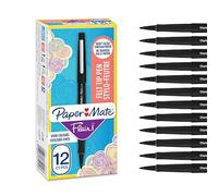 Paper Mate Flair Stylos feutres | Feutres de coloriage sans fuite à pointe moyenne (0,7 mm) | Encre noire | Idéal pour écrirescrapbookingdessineretc. | Boîte de 12