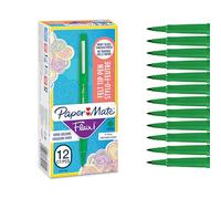 Paper Mate Flair Stylos feutres | Feutres de coloriage sans fuite à pointe moyenne (0,7 mm) | encre verte | Idéal pour écrirescrapbookingdessineretc. | Boîte de 12